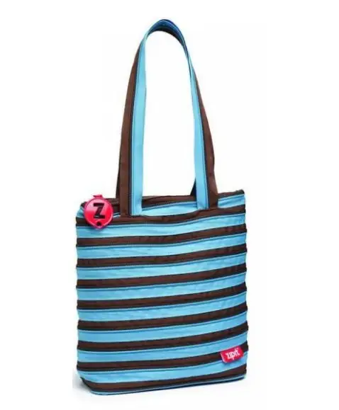 Сумка ZIPIT Premium Tote/Beach Ocean Blue&Soft Brown