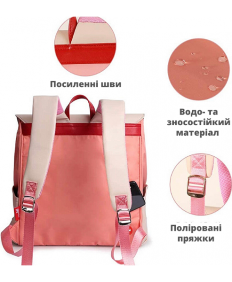 Сумка рюкзак для мамы Nohoo розовая