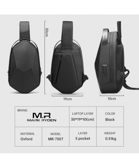 Рюкзак с одной лямкой MARK RYDEN MR7507 Mini Carbon