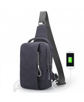 Рюкзак с одной лямкой MUZEE ME076 USB-Dark blue